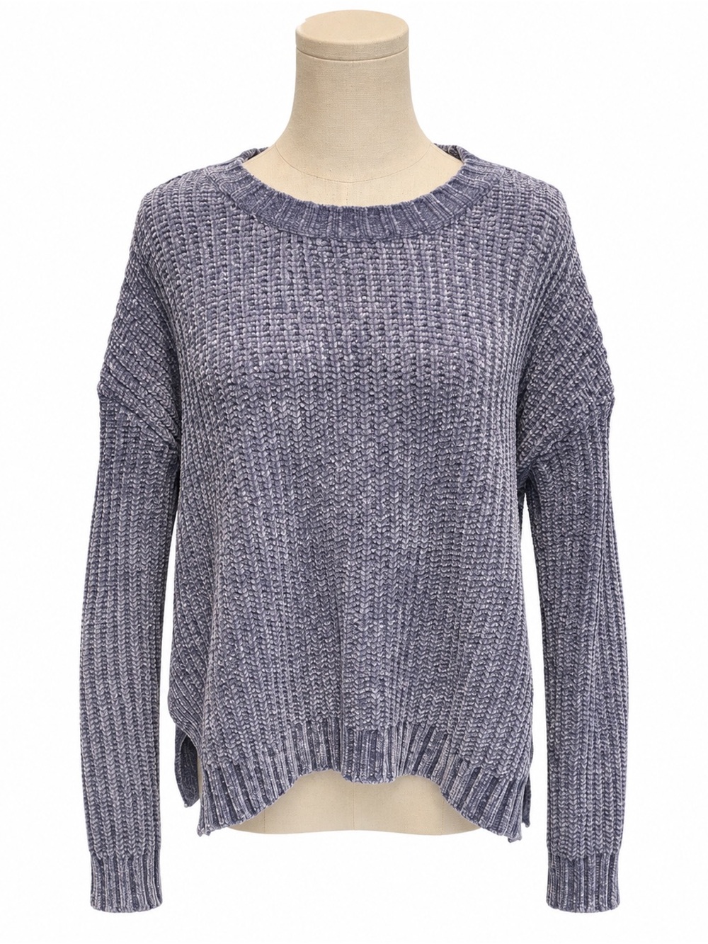 Aerie Blue Purple Chenille Sweater Oversized Crewneck Size M